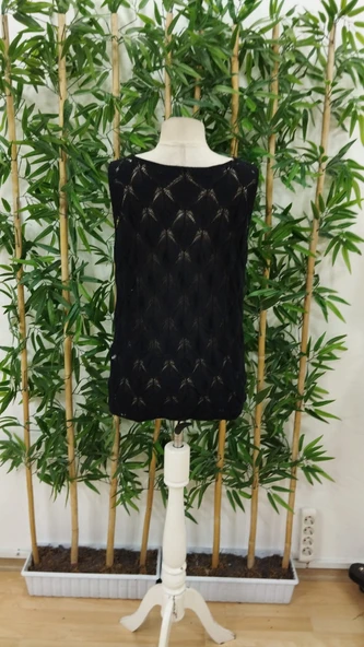 Kadın Askılı Yakalı Desenli Triko Bluz - Resim 13