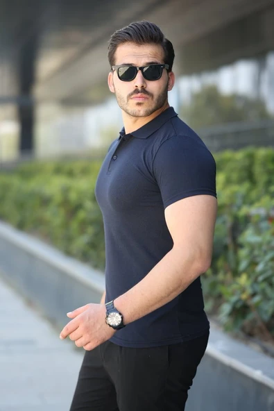 Erkek Kısa Kollu Yakalı Tişört - Resim 5