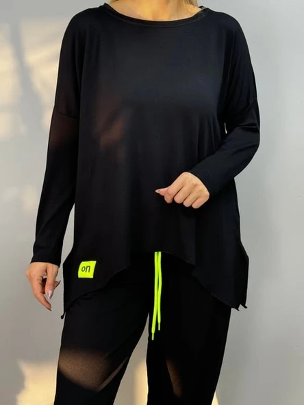 Kadın Iki Iplik Viskon Pamuk Kumaş Arma Detaylı Ikili Takım - Resim 3