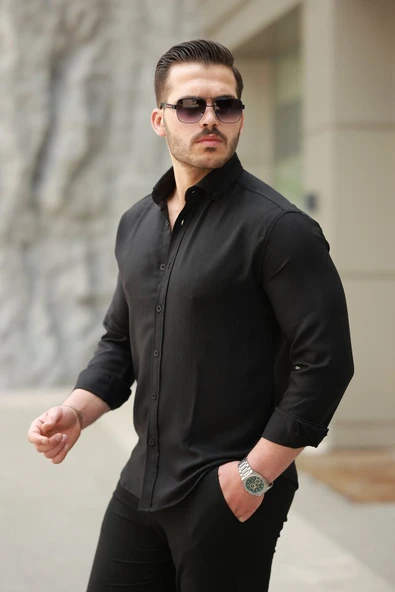 Erkek Uzun Kollu Gömlek - Resim 2