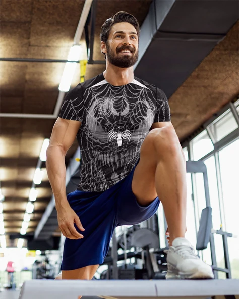 Desenli Antrenman ve Spor Forması, Halı Saha Forması, Nefes Alan Tişört, Yüksek Kalite Gym Tshirt - 3