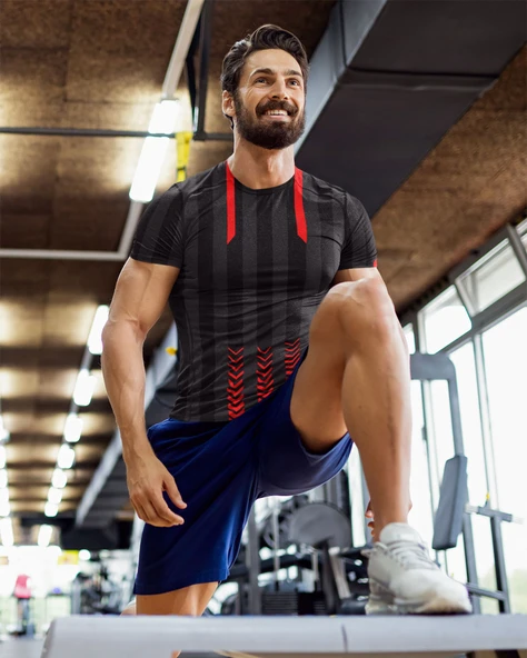 Desenli Antrenman ve Spor Forması, Halı Saha Forması, Nefes Alan Tişört, Yüksek Kalite Gym Tshirt - 2
