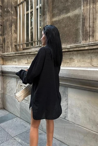 Alina Kol Cut Out Keten Gömlek 3252-08 - Resim 3