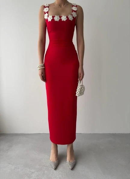 Mıng Çiçek Detaylı Elbise - Resim 2