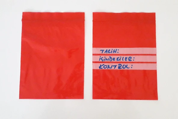 Kırmızı Kilitli Torba 3 Satırlı 7X9 cm 100'lü Paket - 2