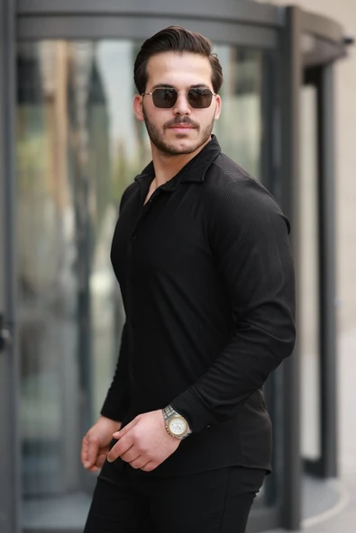 Erkek Fitilli Uzun Kollu Gömlek - Resim 5