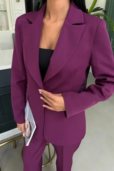 Sırt Dantel Detay Premium Takım Elbise 10031 - Resim 3