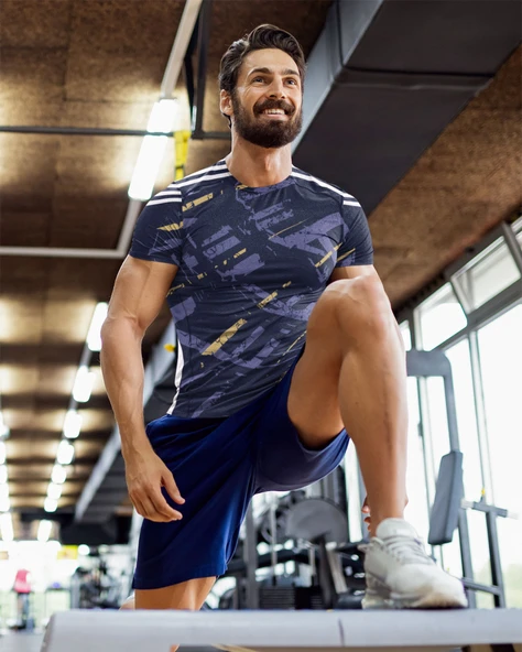 Desenli Antrenman ve Spor Forması, Halı Saha Forması, Nefes Alan Tişört, Yüksek Kalite Gym Tshirt - 2