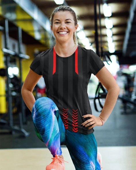 Desenli Antrenman ve Spor Forması, Halı Saha Forması, Nefes Alan Tişört, Yüksek Kalite Gym Tshirt - 3