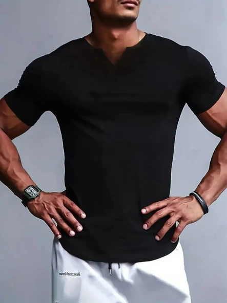 Erkek Kısa Kollu V Yaka Süprem T-shirt - 3