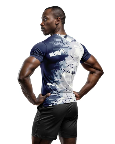 Desenli Antrenman ve Spor Forması, Halı Saha Forması, Nefes Alan Tişört, Yüksek Kalite Gym Tshirt - 2