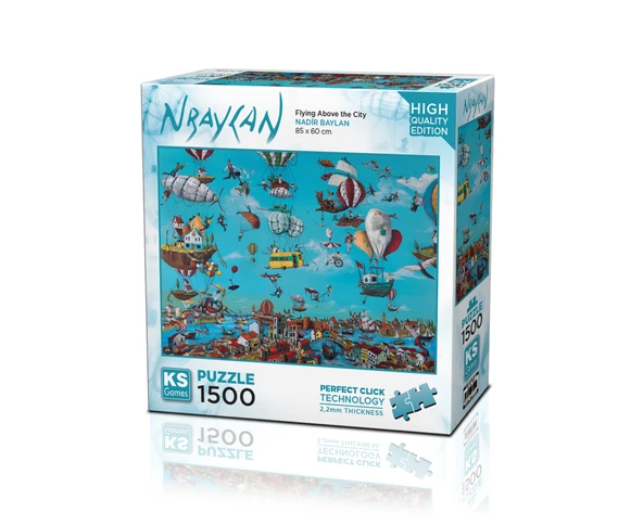 KS Puzzle 1500 Parça Nbaylan Flying Above the City - 1