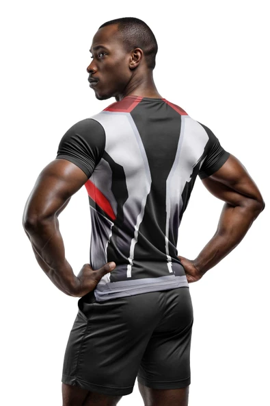 Desenli Antrenman ve Spor Forması, Halı Saha Forması, Nefes Alan Tişört, Yüksek Kalite Gym Tshirt - 2