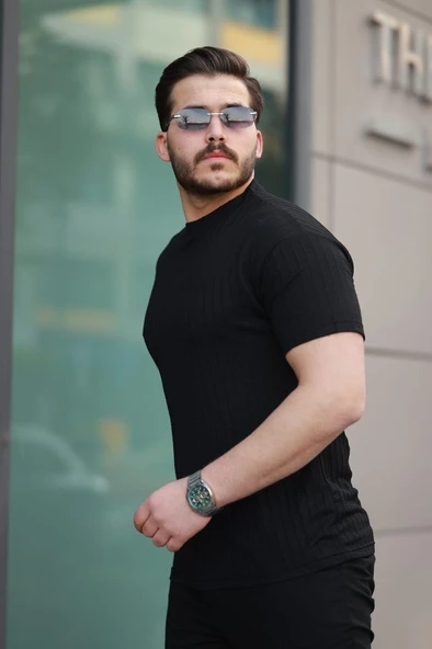 Erkek Kısa Kollu örgü Kumaş Bisiklet Yaka T-shirt ürün görseli