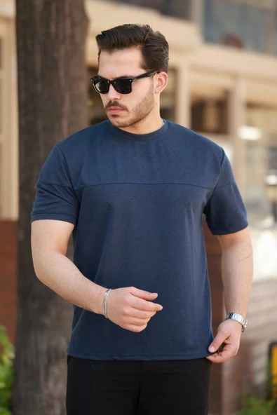 Erkek Oversize Bisiklet Yaka Kısa Kollu T-shirt - 4