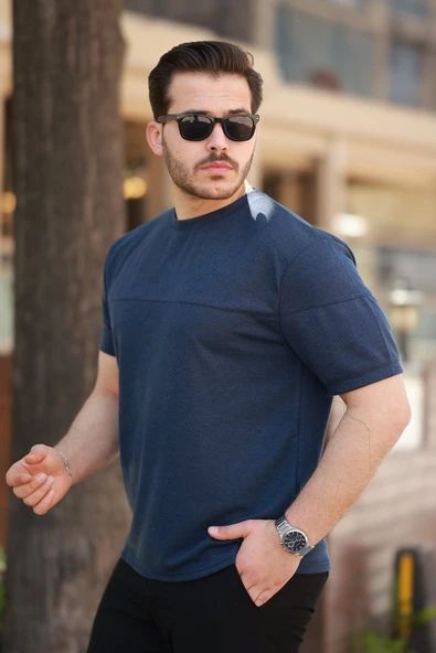 Erkek Oversize Bisiklet Yaka Kısa Kollu T-shirt - 5
