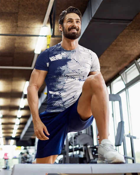 Desenli Antrenman ve Spor Forması, Halı Saha Forması, Nefes Alan Tişört, Yüksek Kalite Gym Tshirt - 3