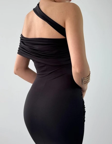 Reta Çapraz Omuz Elbise - Resim 6