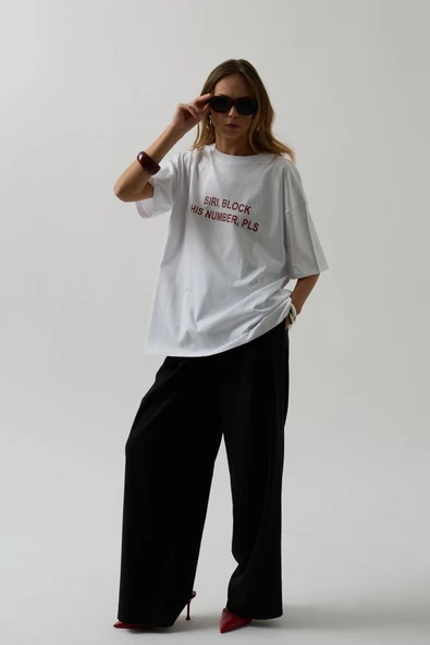 Ön Baskılı Oversize T-Shirt - 4