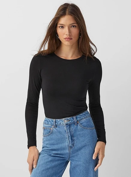 Süprem Kumaş Bluz - Resim 3