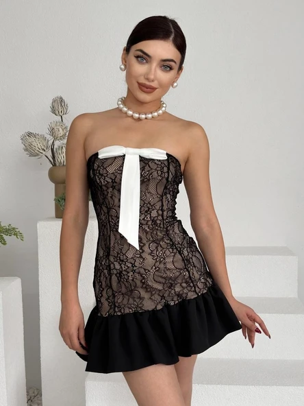 Vencover Straplez Elbise - Resim 3