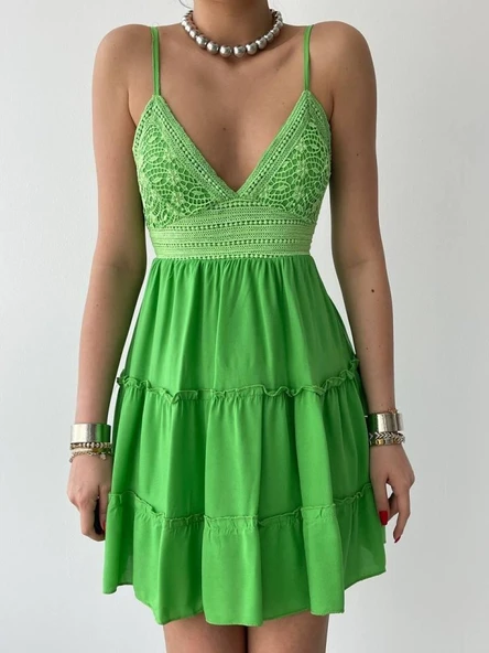 Nivel Göğsü Büzgülü Elbise - Resim 2