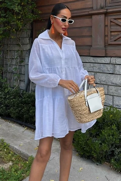 Gömlek Yaka Pileli Elbise 2898 ürün görseli