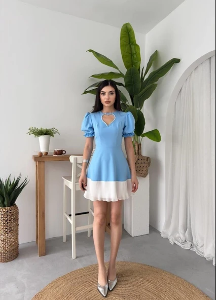 Safe Kalp Detaylı Elbise - Resim 6