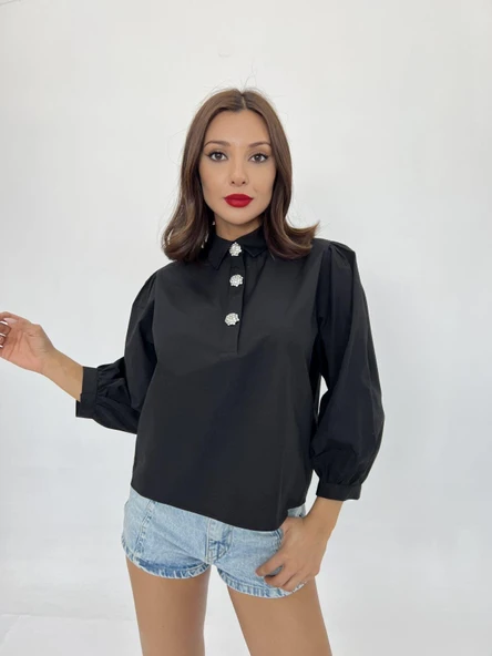 7043 GÖMLEK-SİYAH - Resim 2