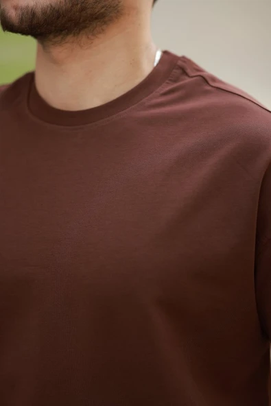 Erkek Kısa Kollu Basic Oversize Tshirt - Resim 3