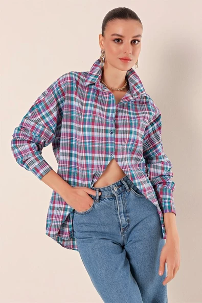 3900 Oversize Uzun Basic Gömlek - A. Kiremit - 4