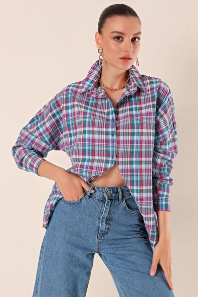 3900 Oversize Uzun Basic Gömlek - A. Kiremit - 1