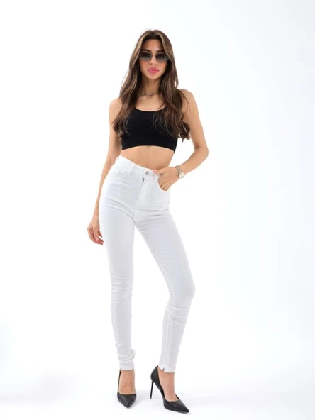 6489 PANTOLON-BEYAZ ürün görseli