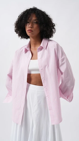 Çizgili Basic Gömlek ürün görseli