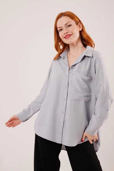 Salaş Kesim Cepli Grimelanj Gömlek ürün görseli