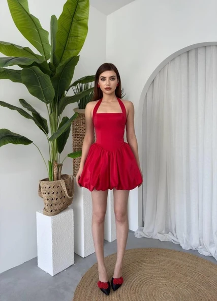 Slim Mini Elbise - Resim 8