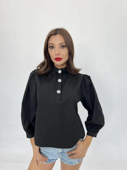 7043 GÖMLEK-SİYAH ürün görseli