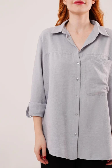 Salaş Kesim Cepli Grimelanj Gömlek - Resim 4