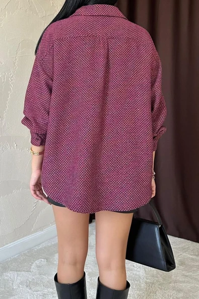 Fuşya Işıltılı Gömlek - 4