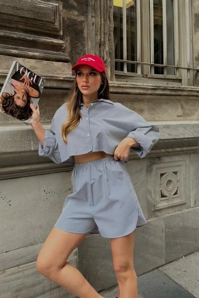 Volerie Çizgili Şortlu Takım 9342-17 ürün görseli