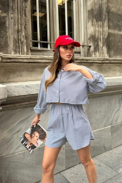 Volerie Çizgili Şortlu Takım 9342-17 - Resim 4