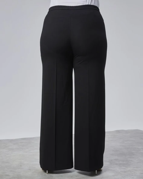 Poly Viscose Full Lycra Beli̇ Lasti̇kli̇ Battal Pantolon - 2
