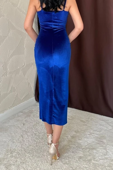 Saks Kadife Elbise - Resim 4