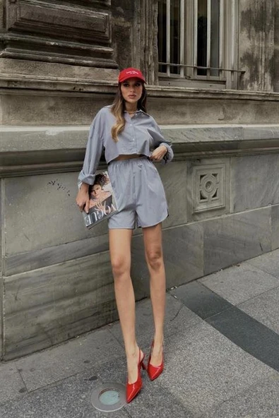 Volerie Çizgili Şortlu Takım 9342-17 - Resim 5