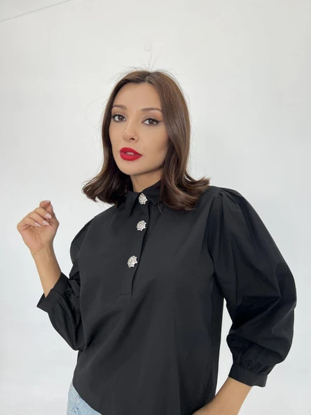 7043 GÖMLEK-SİYAH - Resim 5