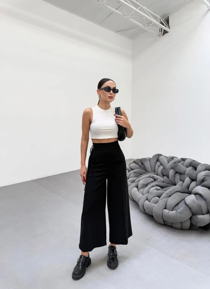 230 Gr Poly Viscose Full Lycra Metal Toka Aksesuarli Pantolon - Resim 3