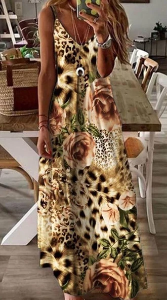 Kadın Suprem Kumaş Dijital Baskılı Elbise ürün görseli