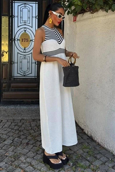 Roba Çizgili Uzun Triko Elbise 2858 ürün görseli