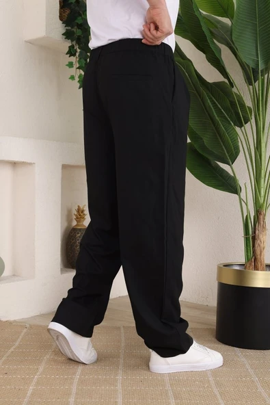 Erkek Beli Lastikli Pileli Baggy Pantolon - 3