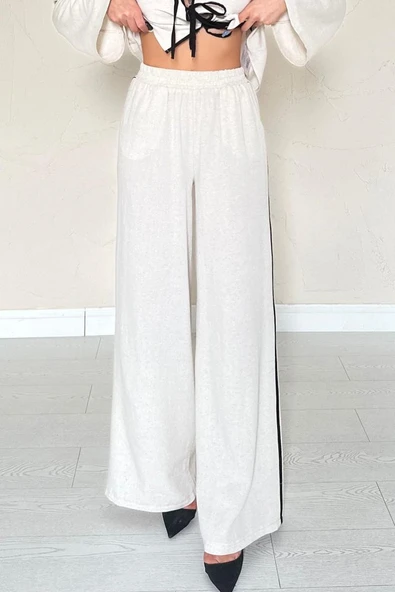 Bej Fiyonklu Keten Takım - Resim 4